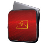 Ruby Red & Yellow Monogram Laptop Laptopschutzhülle (Vorderseite Links)