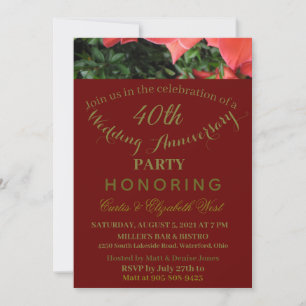 Ruby Red zum 40. Hochzeitstag Einladung