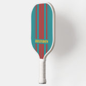 Ruby Reef Board Streifen mit Namen Pickleball Schläger (Links)