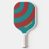 Ruby Reef Circle Streifen mit Namen Pickleball Schläger (Rückseite)