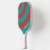 Ruby Reef Circle Streifen mit Namen Pickleball Schläger (Links)