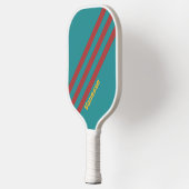 Ruby Reef Streifen mit Namen Pickleball Schläger (Links)