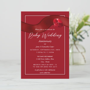 Ruby Ribbon, 40. Hochzeitsjubiläum Einladung