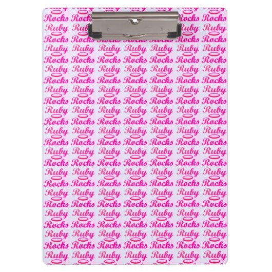 Ruby Rocks Design SWEET PINK Klemmbrett (Vorderseite)
