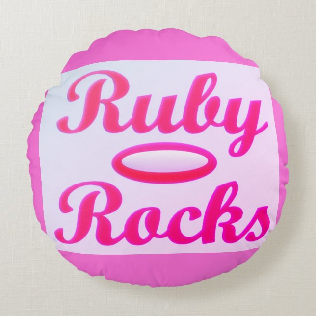 Ruby Rocks Design SWEET PINK Rundes Kissen (Vorderseite)