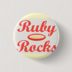 Ruby Rocks entwerfen Rot und Melasse Button