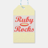 Ruby Rocks entwerfen Rot und Melasse Geschenkanhänger (Rückseite)