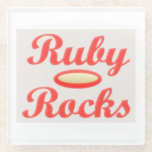 Ruby Rocks entwerfen Rot und Melasse Glasuntersetzer (Vorderseite)