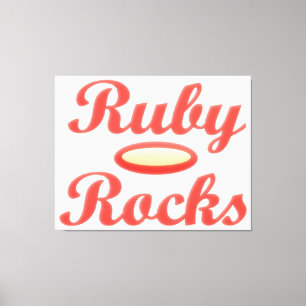 Ruby Rocks entwerfen Rot und Melasse Leinwanddruck