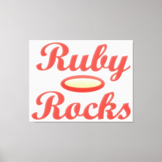 Ruby Rocks entwerfen Rot und Melasse Leinwanddruck (Vorderseite)