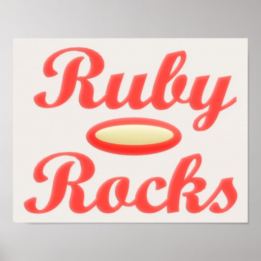 Ruby Rocks entwerfen Rot und Melasse Poster (Vorne)
