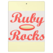 RUBY ROCKS RED AND CREAM CLIPBOARD KLEMMBRETT (Rückseite)