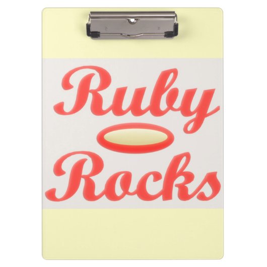 RUBY ROCKS RED AND CREAM CLIPBOARD KLEMMBRETT (Vorderseite)