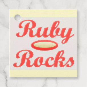 RUBY ROCKS RED AND CREAM Gift tag Geschenkanhänger