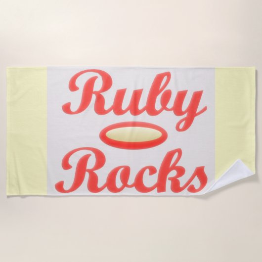 RUBY ROCKS RED AND CREAM Handtuch (Vorderseite)