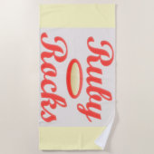 RUBY ROCKS RED AND CREAM Handtuch (Vorderseite)