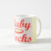 RUBY ROCKS RED AND CREAM KAFFEE TASSE (VorderseiteRechts)