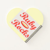 RUBY ROCKS RED AND CREAM NOTEPAD NOTIZBLOCK (Rückseite)