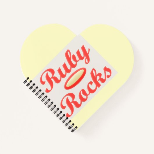 RUBY ROCKS RED AND CREAM NOTEPAD NOTIZBLOCK (Vorderseite)