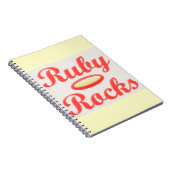 RUBY ROCKS RED AND CREAM NOTEPAD NOTIZBLOCK (Rechte Seite)