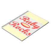 RUBY ROCKS RED AND CREAM NOTEPAD NOTIZBLOCK (Linke Seite)