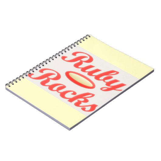 RUBY ROCKS RED AND CREAM NOTEPAD NOTIZBLOCK (Linke Seite)