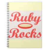 RUBY ROCKS RED AND CREAM NOTEPAD NOTIZBLOCK (Vorderseite)
