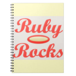 RUBY ROCKS RED AND CREAM NOTEPAD NOTIZBLOCK