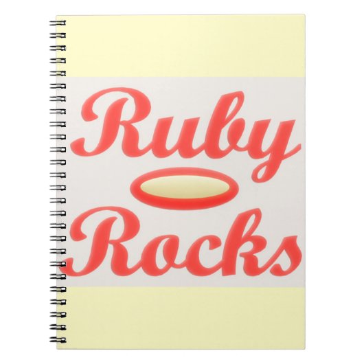 RUBY ROCKS RED AND CREAM NOTEPAD NOTIZBLOCK (Vorderseite)