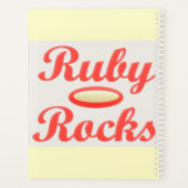 RUBY ROCKS RED AND CREAM NOTEPAD PLANNER PLANER (Rückseite)