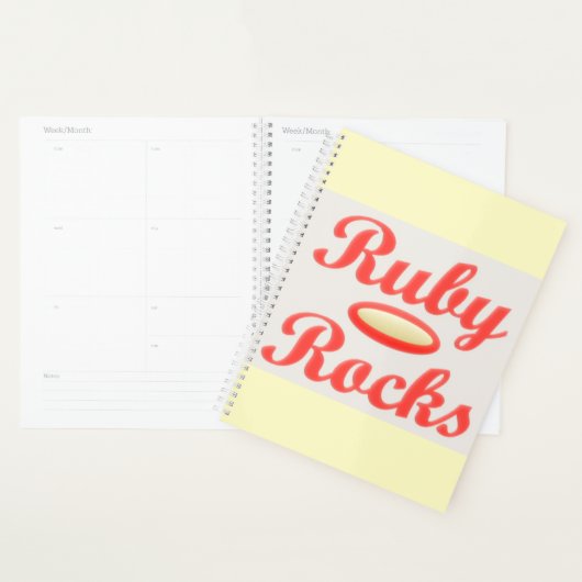 RUBY ROCKS RED AND CREAM NOTEPAD PLANNER PLANER (Anzeige)