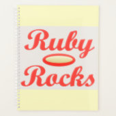 RUBY ROCKS RED AND CREAM NOTEPAD PLANNER PLANER (Vorderseite)
