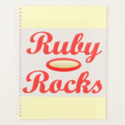 RUBY ROCKS RED AND CREAM NOTEPAD PLANNER PLANER (Vorderseite)