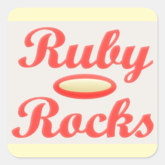 RUBY ROCKS RED AND CREAM STICKER (Vorderseite)