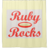 RUBY ROCKS RED UND CREAM Duschvorhang (Vorderseite)