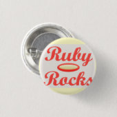 RUBY ROCKS ROTE UND CREAM-Taste Button (Vorne & Hinten)