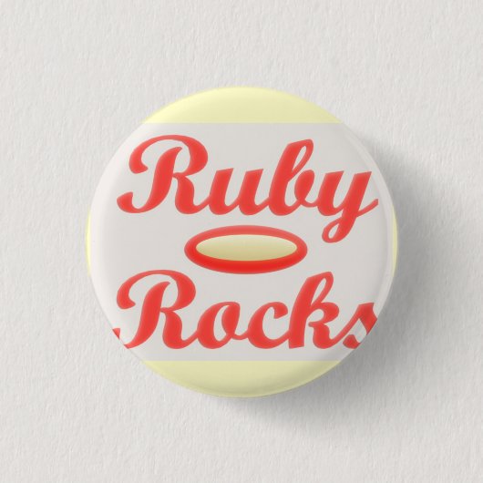 RUBY ROCKS ROTE UND CREAM-Taste Button (Vorderseite)