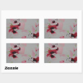Ruby, rosa und Limone abstrakte Blume Spray Rechteckiger Aufkleber (Blatt)