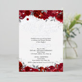 Ruby Rose Mis Quince Red Silver Quinceanera Folieneinladung (Stehend vorne)