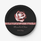 Ruby Rose Wedding Paper Plate Pappteller (Vorderseite)