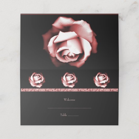 Ruby Rose Wedding Reception Platzkarte (Außenseite Aufgefaltet)