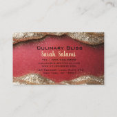 Ruby Rot & Gold Glitter-Drip-Personal-Chef  Visitenkarte (Rückseite)