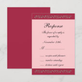 Ruby Rot, Rosa und Perlen RSVP Karte (Vorne/Hinten)