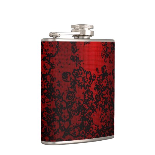 Ruby rot schwarz stilvoll floral vibranly elegant flachmann (Rechts)