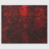 Ruby rot schwarz stilvoll floral vibranly elegant geschenkpapier (Flach)