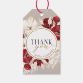 Ruby Rot und Weiß Blumen danke Geschenkanhänger (Vorderseite)