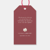 Ruby Rot und Weiß Blumen danke Geschenkanhänger (Rückseite)