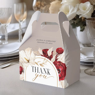 Ruby Rot-Weiß Blumen Hochzeit danke Geschenkschachtel