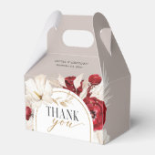 Ruby Rot-Weiß Blumen Hochzeit danke Geschenkschachtel (Vorderseite)
