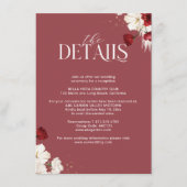 Ruby Rot-Weiß-Blumenhochzeit Details Begleitkarte (Vorderseite)